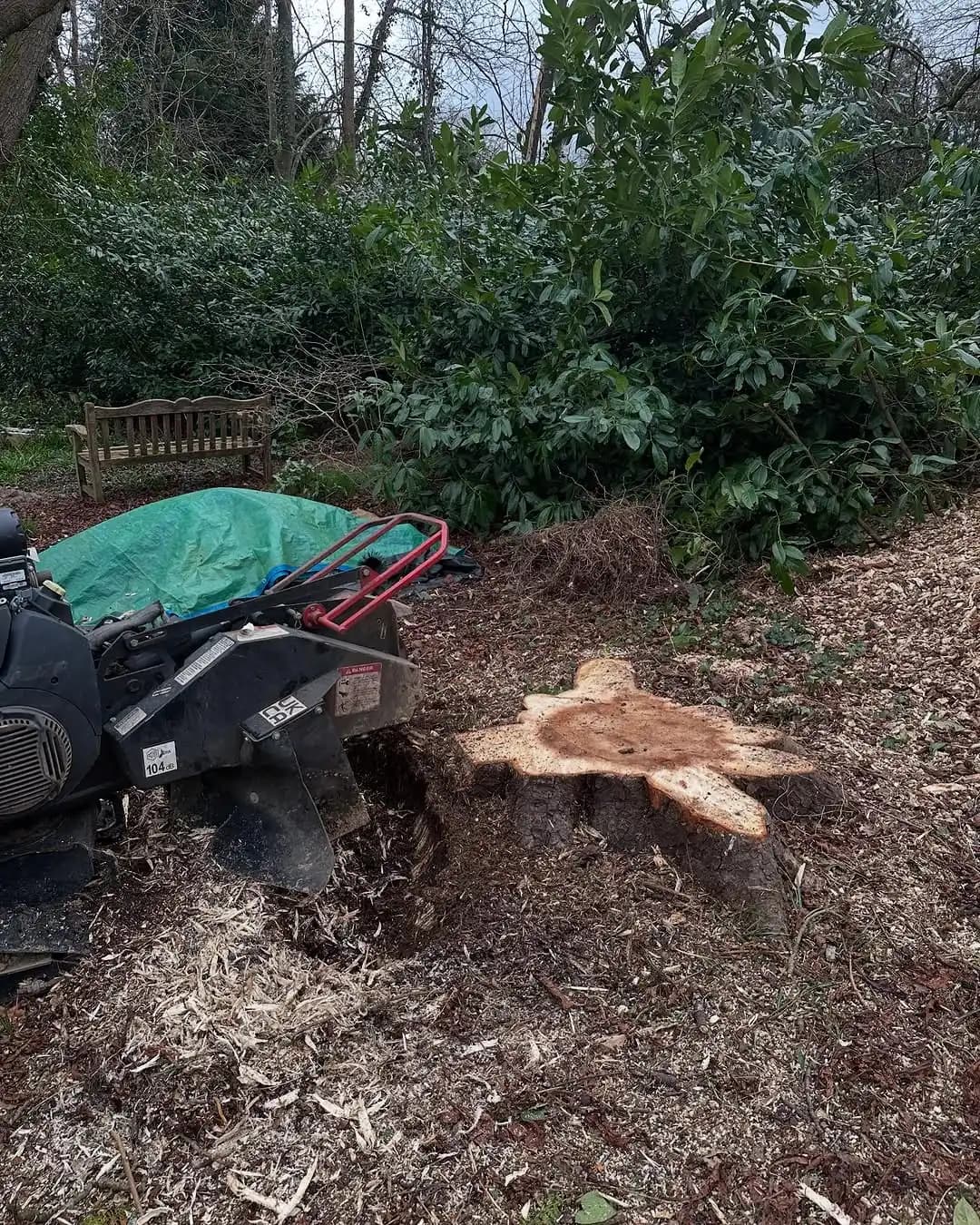 Tracked machinery and wood chipping equipment positioned on ground protection mats - image 9